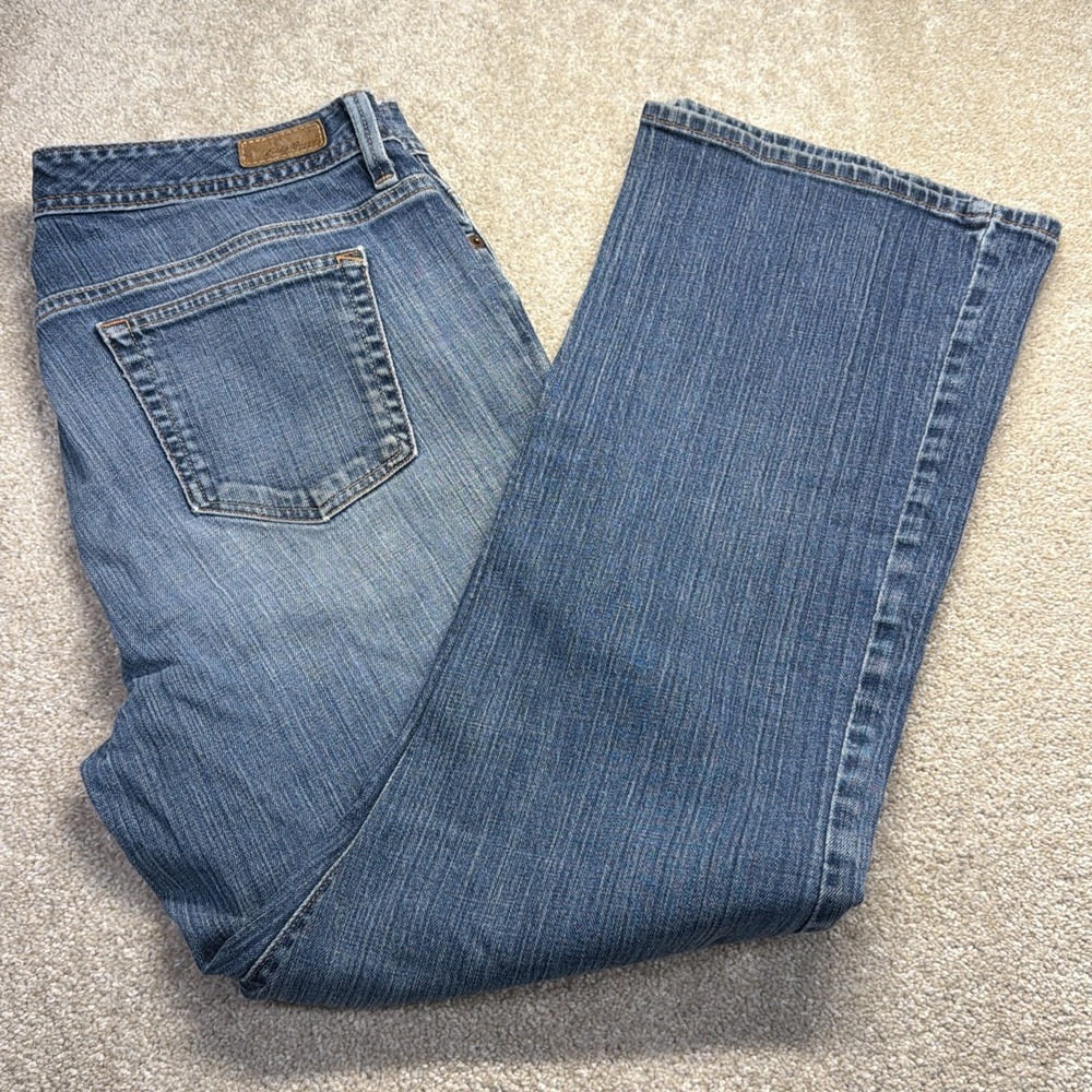 Eddie‎ Bauer Bootcut Shaped Fit Blue Jeans Womens 14S (FITS 34 X 29) Stretch
